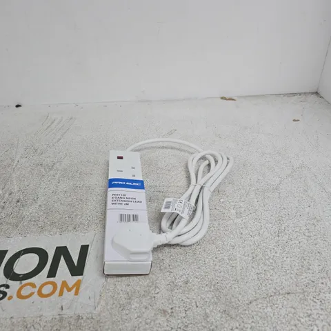 PRO ELEC PE01130 4 GANG EXTENSION WITH NEON 2M, WHITE
