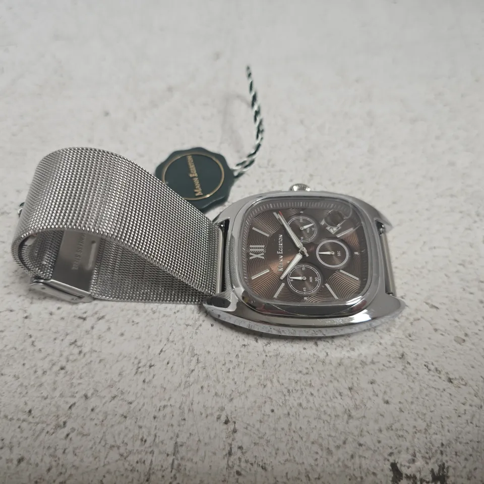 MANN EGERTON VECTOR WATCH IN STEEL/BROWN