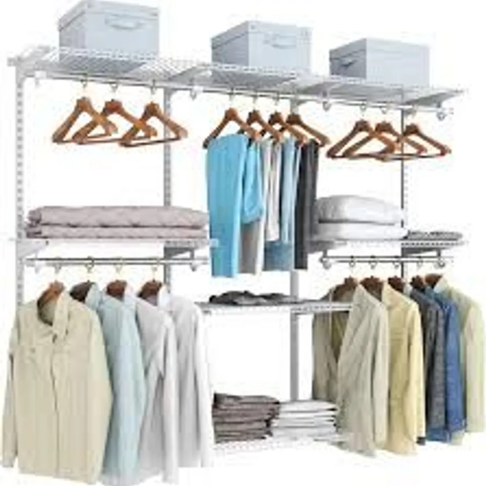 BOXED COSTWAY PORTABLE STEEL CLOSET HANGER STORAGE RACK ORGANIZER