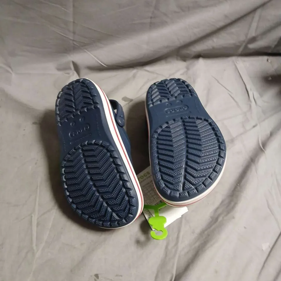 CROCS KIDS' NAVY CLOGS WITH BACK STRAP - SIZE CHILDS UK 4
