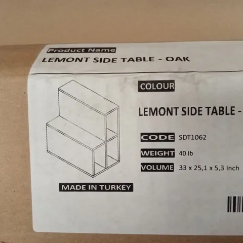 BOXED LEMONT SIDE TABLE - OAK EFFECT (1 BOX)