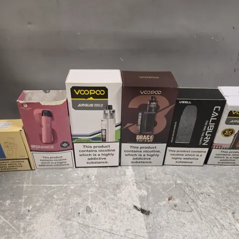 BOX OF APPROXIMATELY 18 ASSORTED E-CIGARETTES PRODUCTS TO INCLUDE - VOOPOO, UWELL, INNOKIN ETC