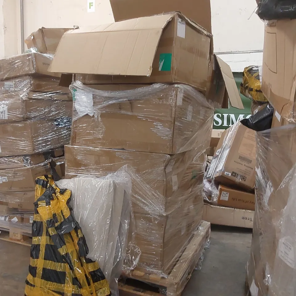 PALLET CONTAINING A LARGE QUANTITY OF RUGS ECT