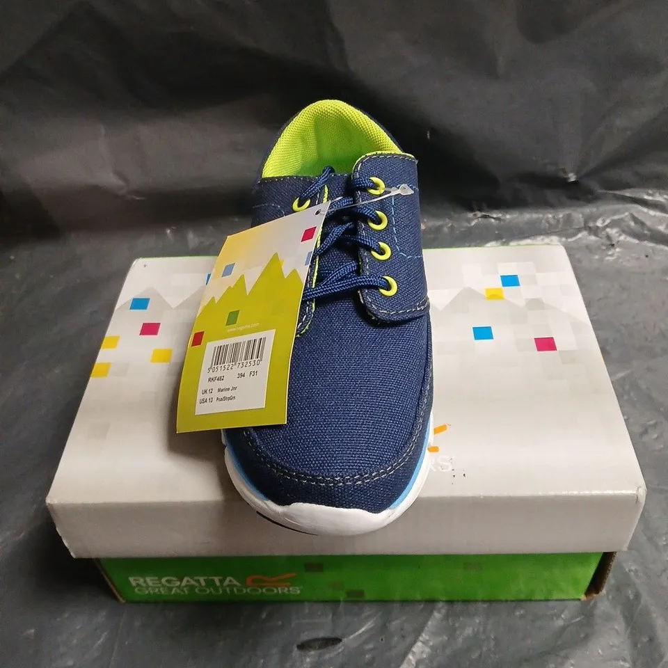 REGATTA GREAT OUTDOORS KIDS' DENIM BLUE TRAINERS WITH NEON LINING KIDS 12