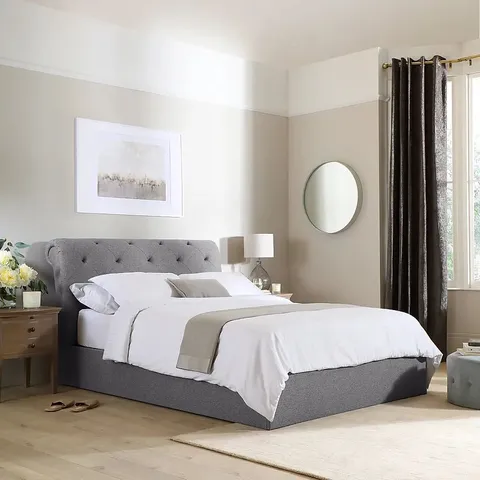 BOXED ALDERLEY SYMPHONY KING 150CM BED FRAME - GREY (3 BOXES)