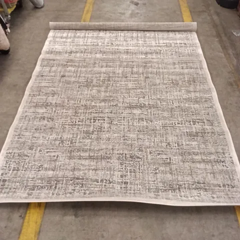 GREY & CREAM DISTRESSED PATTERN RUG 222CM X 160 CM