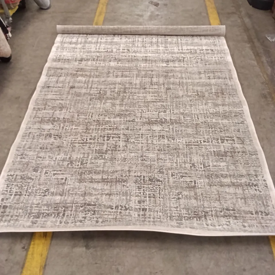 GREY & CREAM DISTRESSED PATTERN RUG 222CM X 160 CM