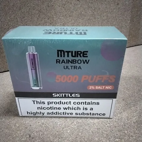 BOXED & SEALED MTURE RAINBOW ULTRA 5000 PUFF DISPOSABLE E-CIGERETTE 