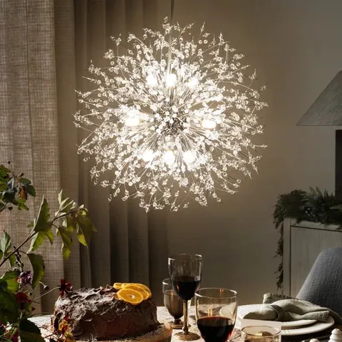 BOXED DANDELION 9 LIGHT DANDELION STARBURST SUNBURST CEILING LIGHTING (1 BOX)