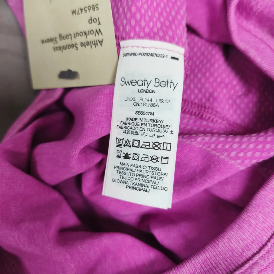 Sweaty Betty Athlete Seamless Workout Long Sleeve Top – UK XL, Pink Marl (SB6547M)