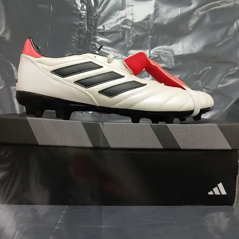 BOXED PAIR OF ADIDAS COPA GLORO FOOTBALL BOOTS IN WHITE/BLACK/RED SIZE UK 11.5