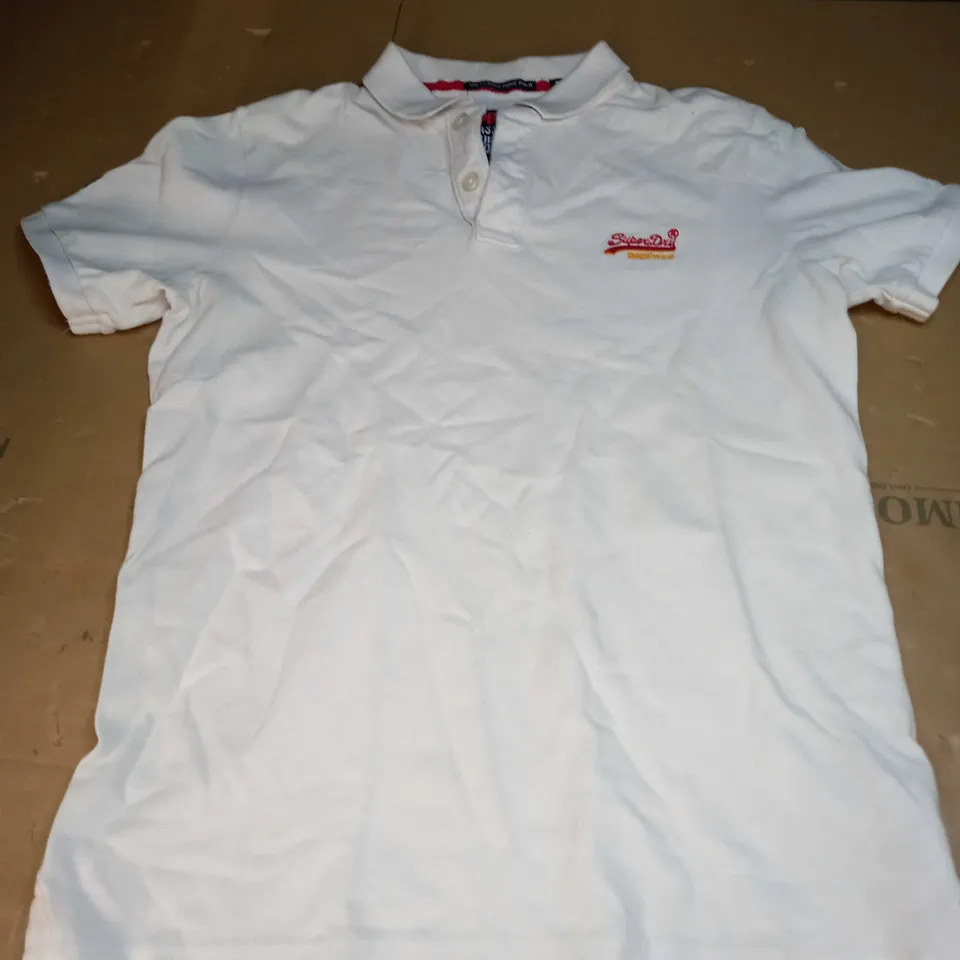 SUPERDRY CLASSIC PIQUE POLO - WHITE SIZE M