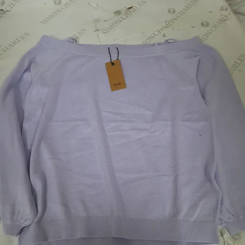 HUSH ANGELA OFF SHOULDER KNITTED PURPLE TOP - SMALL