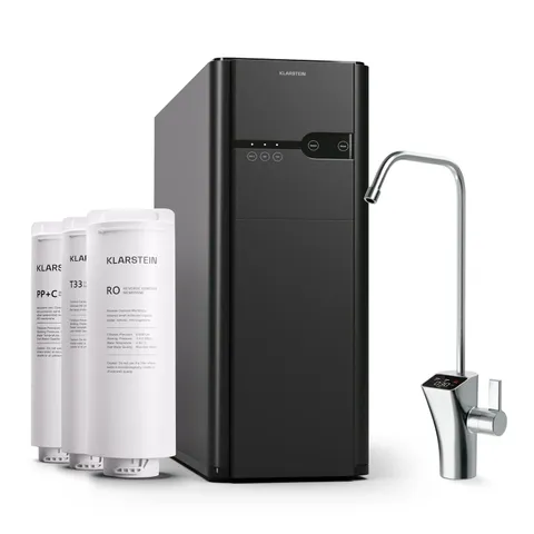BOXED KLARSTEIN PUREFINA 600GPD UNDERSINK REVERSE OSMOSIS WATER FILTER BLACK