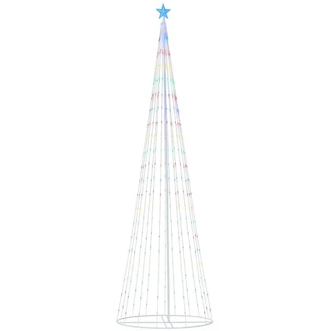 Neo 10ft White Waterfall LED Outdoor Christmas Tree Light Remote Cascading Star Tree with 5m Lead Multi Function Modes Garden
