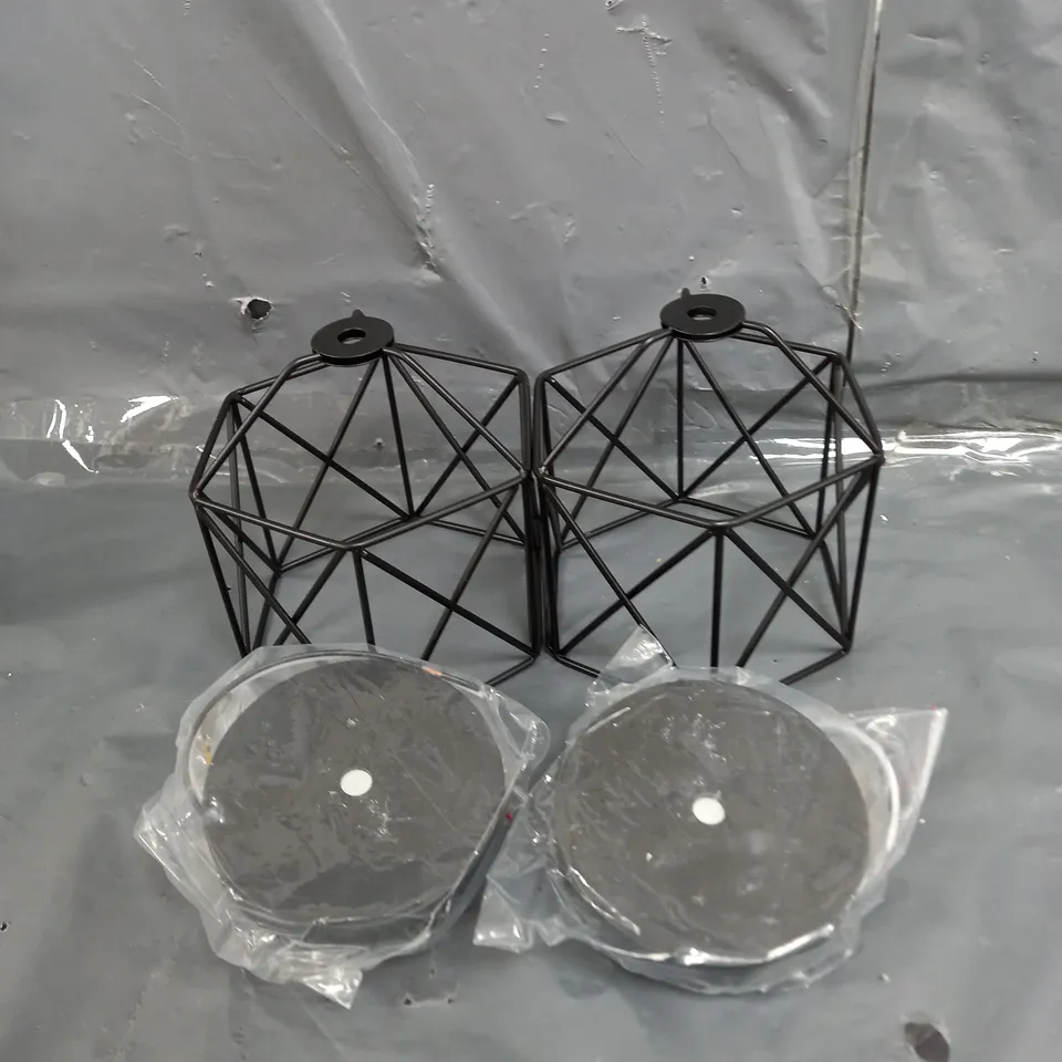 SET OF 2 BIRDCAGE LIGHTSHADE AND CEILING PENDANT 