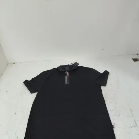 HUGO BOSS MERCERISED POLO SHIRT – BLACK, SIZE M