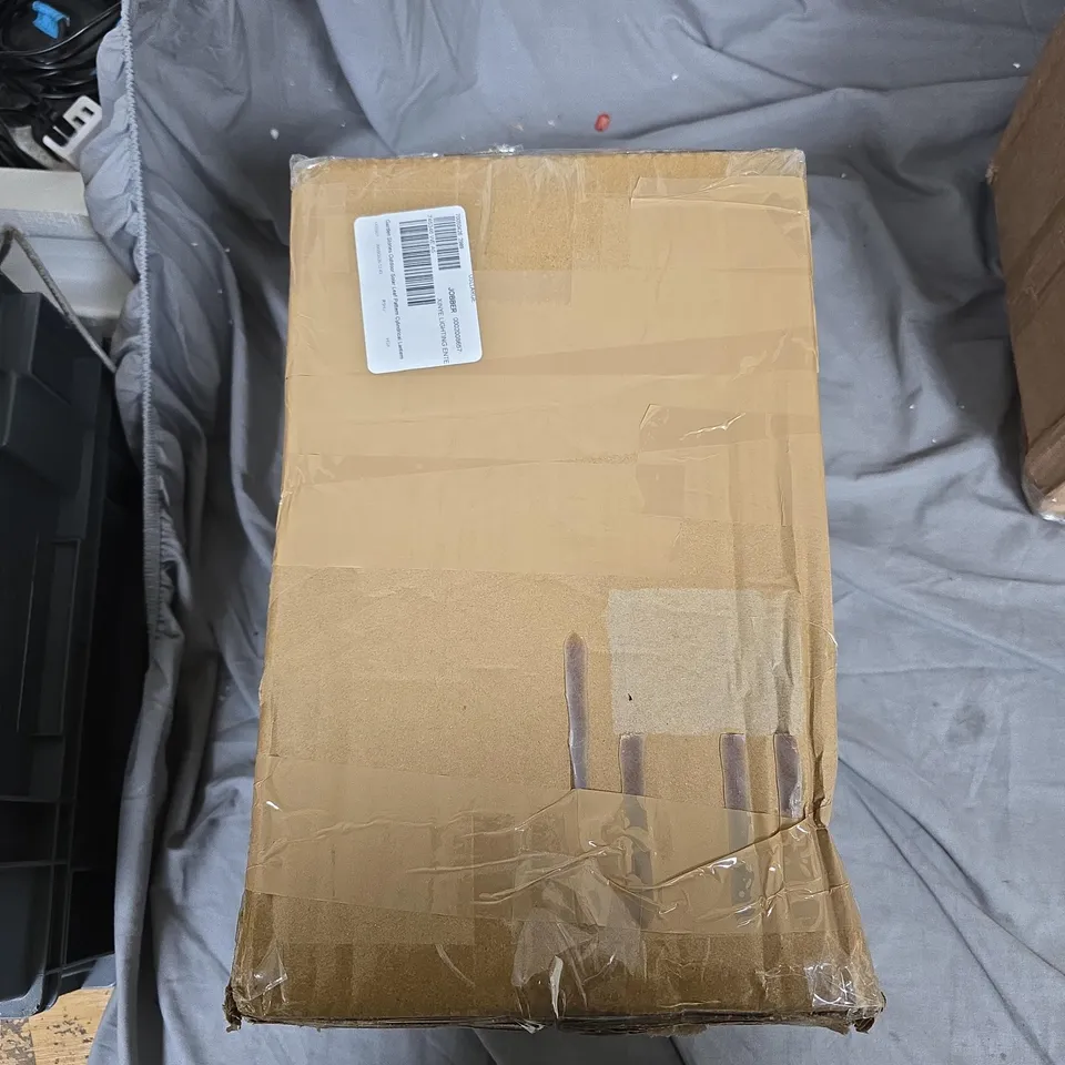 GARDEN STORIES OUTDOOR SOLAR LEAF PATTERN CYLINDRICAL LANTERN