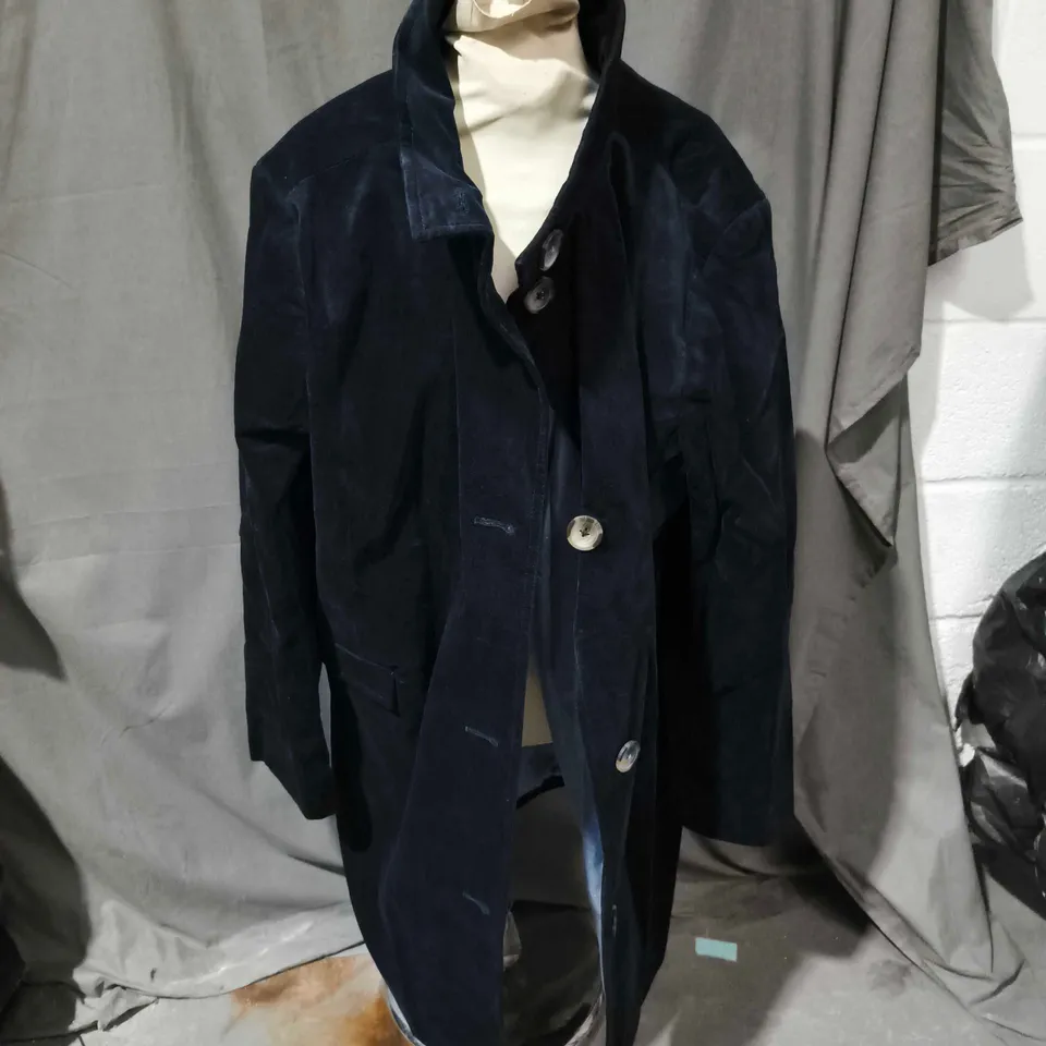WHITE STUFF KARIA VELVET COAT IN DARK NAVY - UK 24R