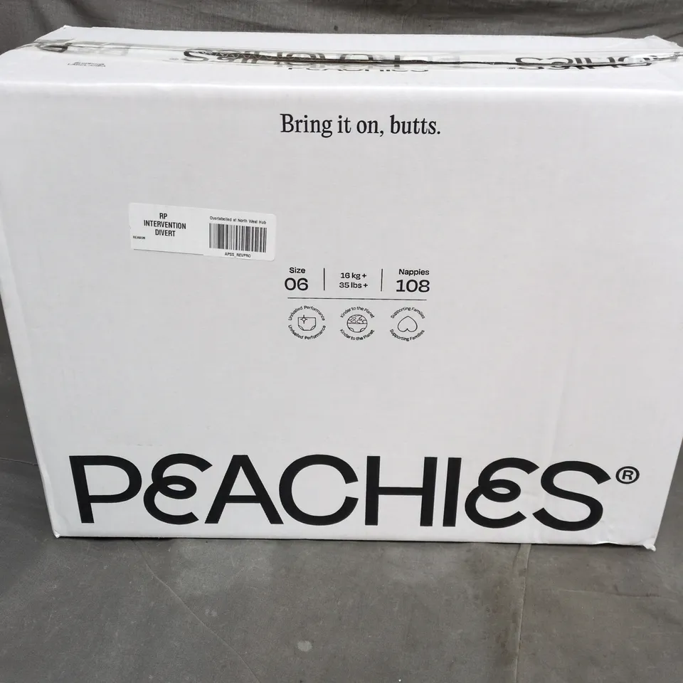 6 X PEACHIES PREMIUM SUSTAINABLE NAPPIES - SIZE 06 - 18 NAPPIES PER PACK 
