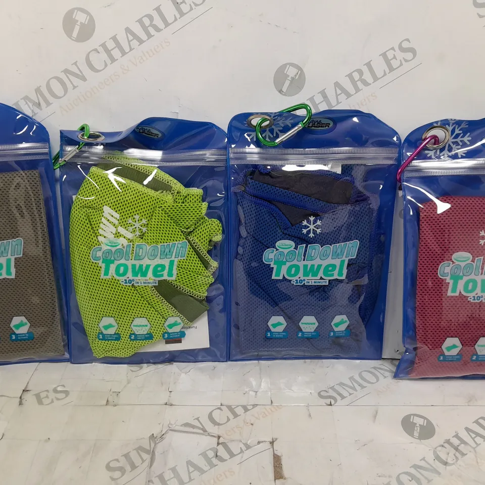 BOXED AQUA LASER SET OF 4 COOL DOWN TOWELS