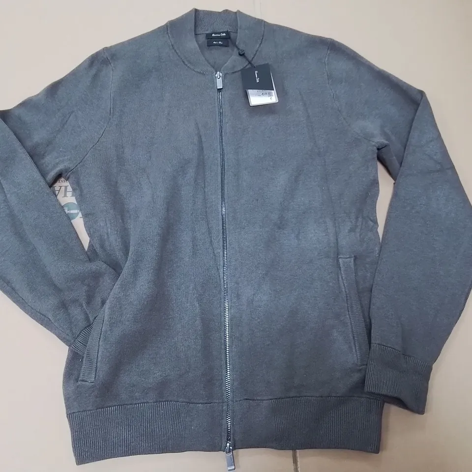 MASSIMO DUTTI ZIP THROUGH JACKET IN BROWN - S