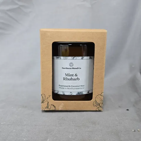 NORTHERN WOOD CO MINT & RHUBARB SCENTED CANDLE