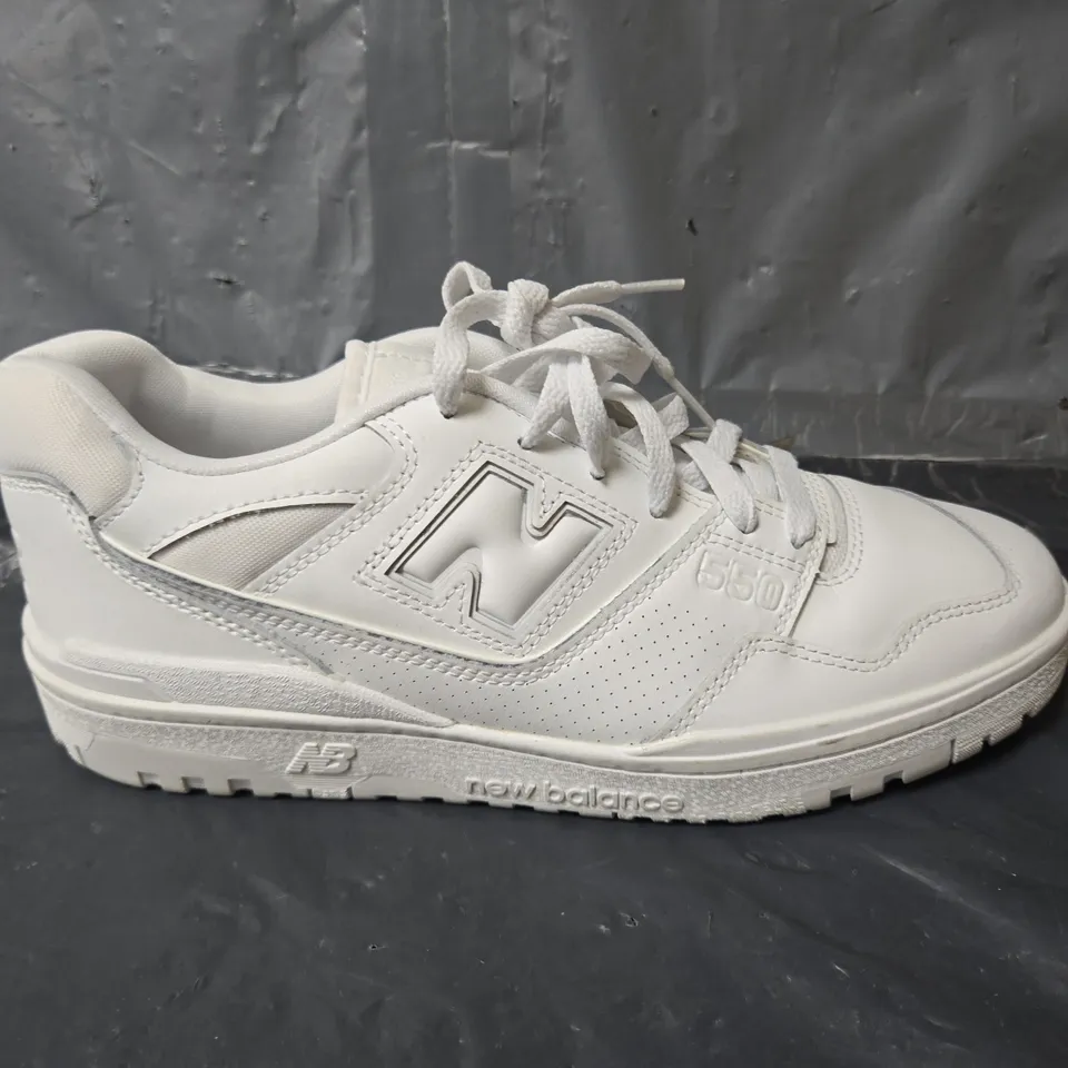 UNBOXED PAIR OF NEW BALANCE 550 TRAINERS IN WHITE - UK 9
