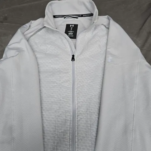 UNDER ARMOUR ZIP-UP JACKET – MEN'S, LIGHT GREY SIZE L