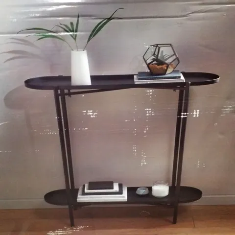 BOXED BLACK CONSOLE TABLE