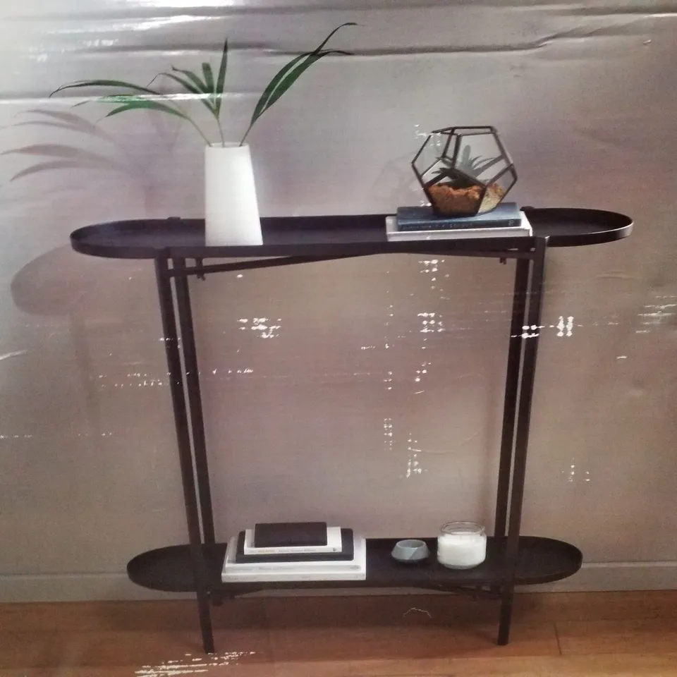 BOXED BLACK CONSOLE TABLE