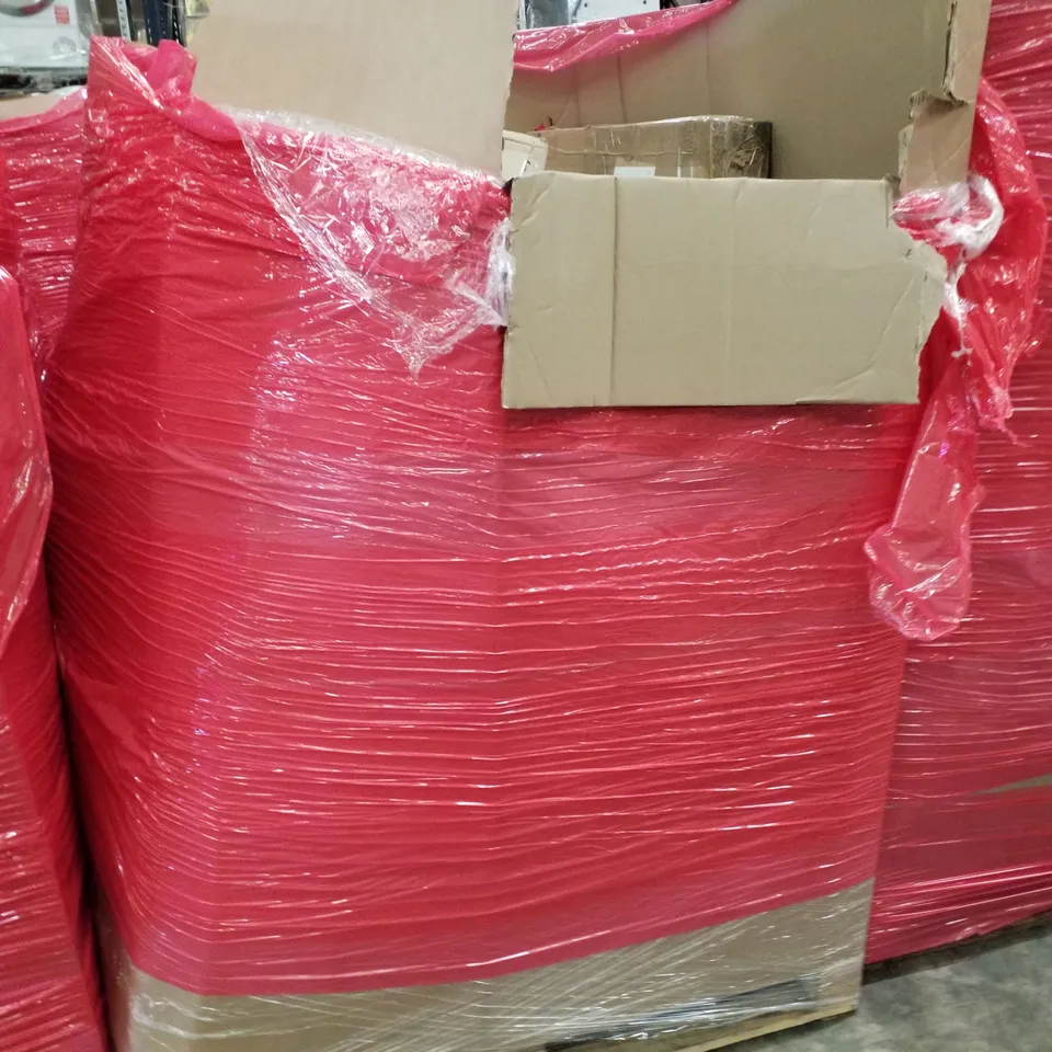 PALLET OF ASSORTED PRODUCTS INCLUDING KEYBOARD & MOUSE, SUPER MARKET TOY SET, ULTRASONIC CLEANER, TV MOUNT