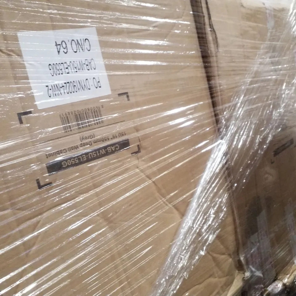 PALLET CONTAINING ASSORTED PRODUCTS INCLUDING MINI CYCLE, WIRELESS ROUTER ADSL MODEM, ASSORTED SPOOLS OF WIRE & NETWORK CABINETS