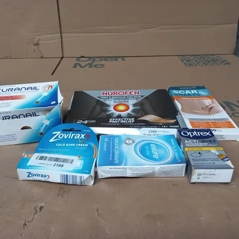 TOTE OF APPROXIMATELY 15 ASSORTED ITEMS TO INCLUDE ZOVIRAX, OPTREX, NUROFEN, CURANAIL ETC