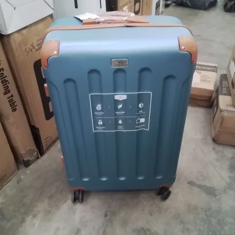 MEDIUM SUITCASE BLUE & BROWN