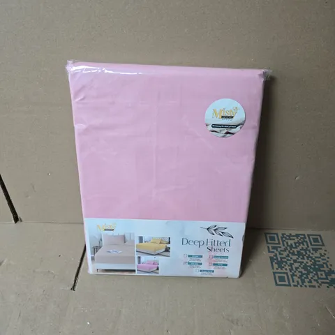 MISTY DEEP FITTED SHEETS – PINK - DOUBLE 137CM X 190 X 40 