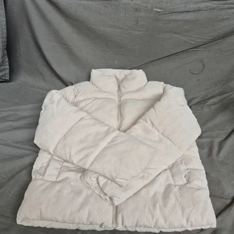 WEEKEND VIBE STONE CORDUROY PUFFER JACKET – UK 10 (WOMEN)