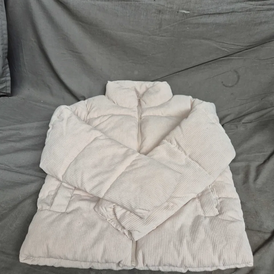 WEEKEND VIBE STONE CORDUROY PUFFER JACKET – UK 10 (WOMEN)