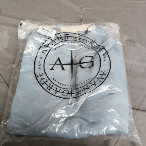 BAGGED AVANT GARDE MENS VESPA 1/4 ZIP SWEATSHIRT IN BLUE - MEDIUM