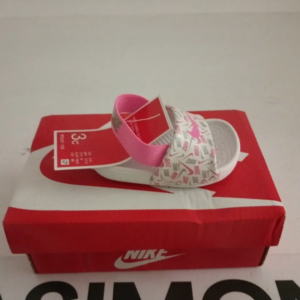 NIKE KAWA SLID PINK GLOW KIDS UK 2.5 BOXED