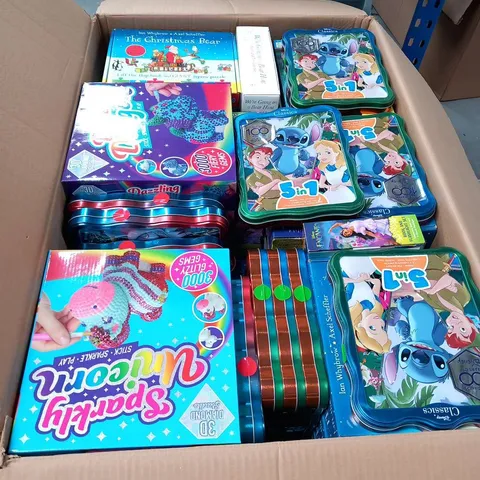 LARGE QUANTITY OF ASORTED CHILDREN'S BOOKS AND ACCESSORIES TO INCLUDE; BUSY BOOKS, ANNUALS AND CRAFT SETS