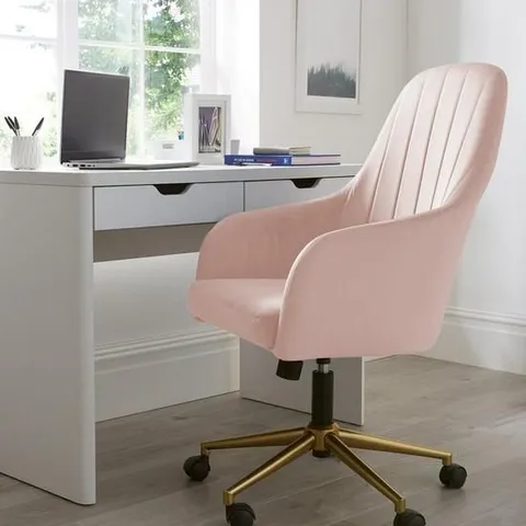 BOXED MOLBY OFFICE CHAIR - PINK - COLLECTION ONLY