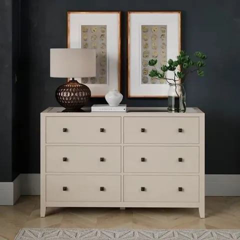 BOXED MALONE WIDE 6 DRAWER CHEST OF DRAWERS (2 BOXES)