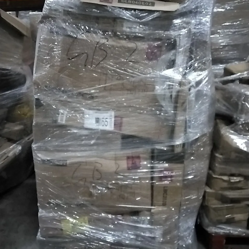 PALLET OF HOUSEHOLD ITEMS TO INCLUDE GARDEN FURNITURE SET, CLOTHES RACK, SHELVING UNIT AND OTHER ASSORTED ITEMS...