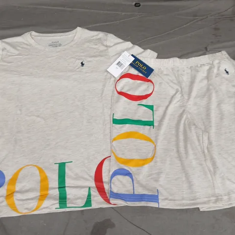 POLO RALPH LAUREN T-SHIRT AND SHORT SET - 12/13 YRS