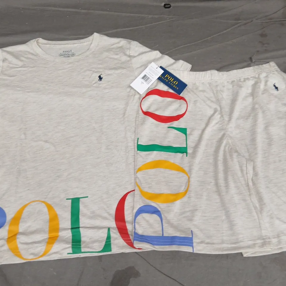 POLO RALPH LAUREN T-SHIRT AND SHORT SET - 12/13 YRS