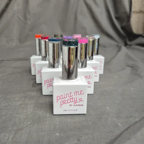 LOT OF 10 PAINT ME PRETTY BY ALEASHA GEL NAIL VARNISH - ASSORTED COLOURS - 12ML