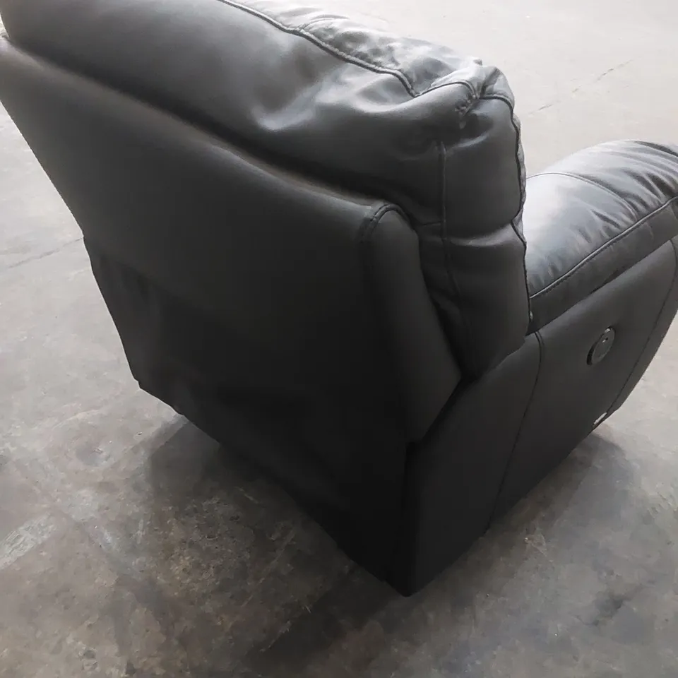 DESIGNER BLACK FAUX LEATHER ELECTRIC RECLINER CHAIR 