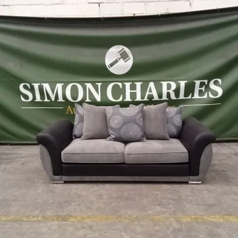DANUBE FABRIC/FAUX LEATHER 3 SEATER SOFA
