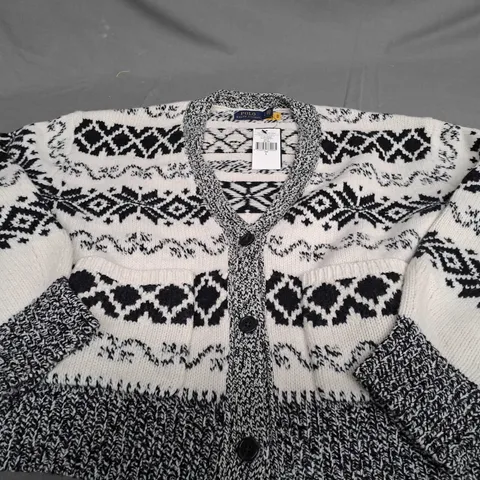 POLO RALPH LAUREN KNITTED BUTTON CARDIGAN - LARGE